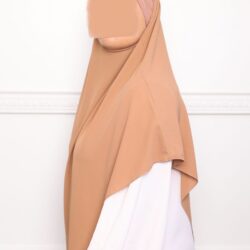 Khimar court en crêpe pointu khimar triangle khimar pas cher mon hijab pas cher camel